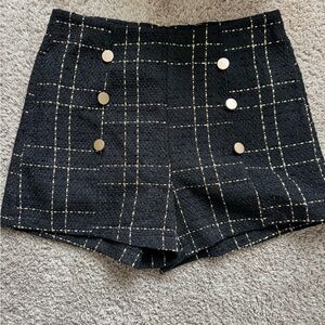 SHEIN Black High Waist Shorts with Nautical Charm